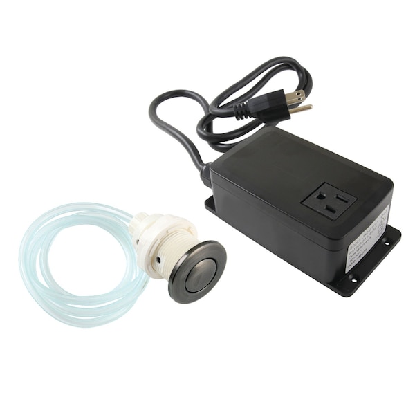 Single Outlet Garbage Disposal Air Switch Kit, Black Stainless